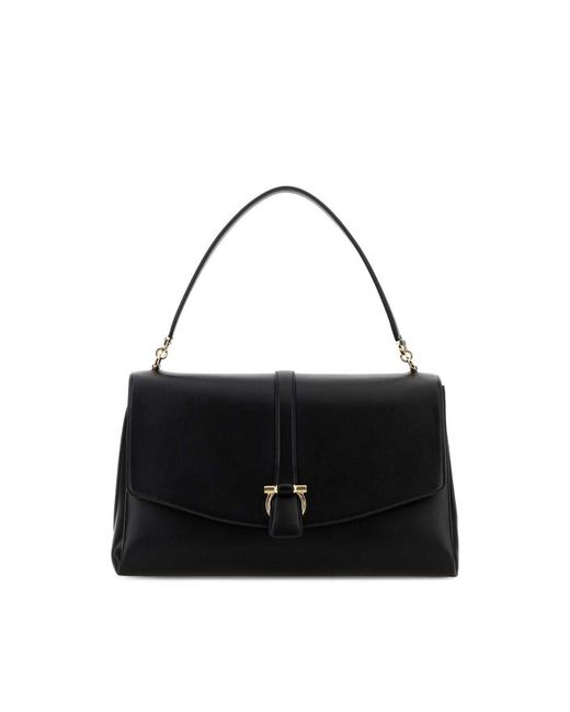 Ferragamo Black Leather Shoulder Bag