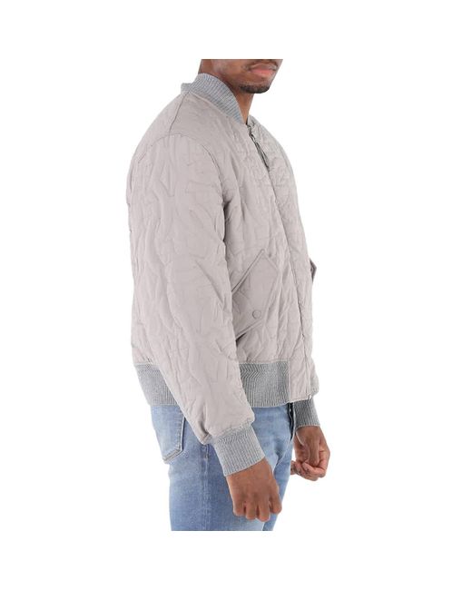 Ferragamo Gray Quilted Gancini Blouson Jacket for men