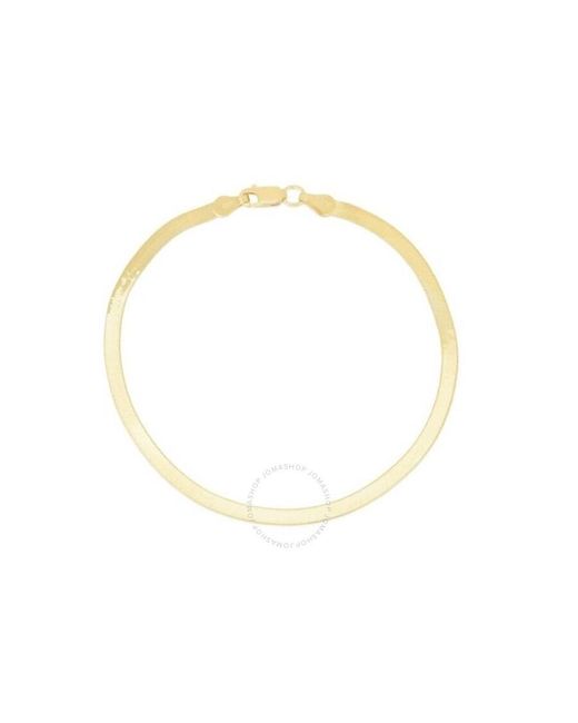 Tresorra Metallic 14K Beveled Herringbone Chain Bracelet