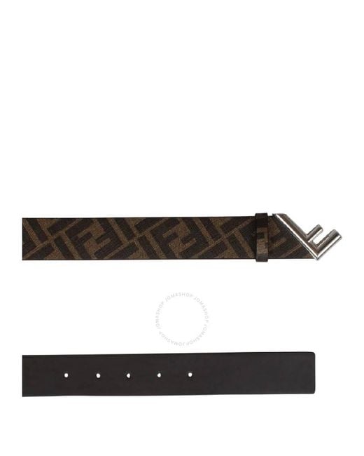 Fendi Black F-Shaped Buckle Leather Belt for men
