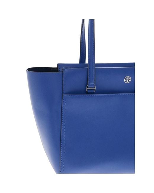 Tory Burch Blue Parker Logo Tote Bag