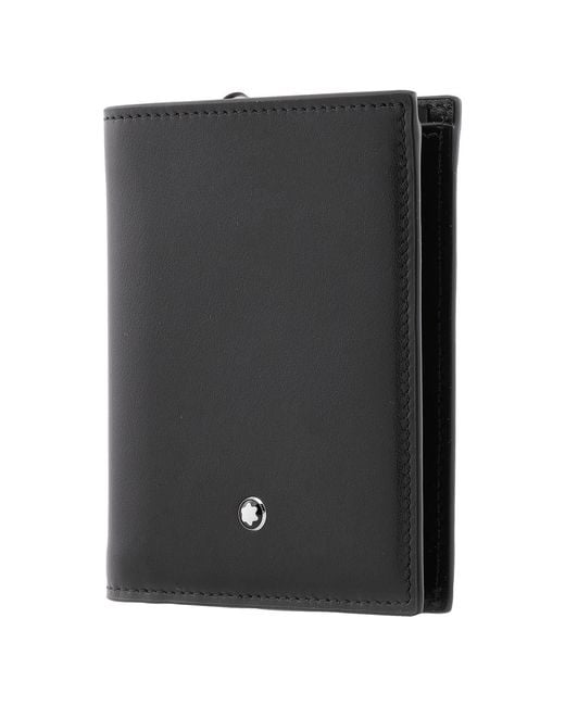 Montblanc Black Meisterstuck Compact Wallet 6Cc for men