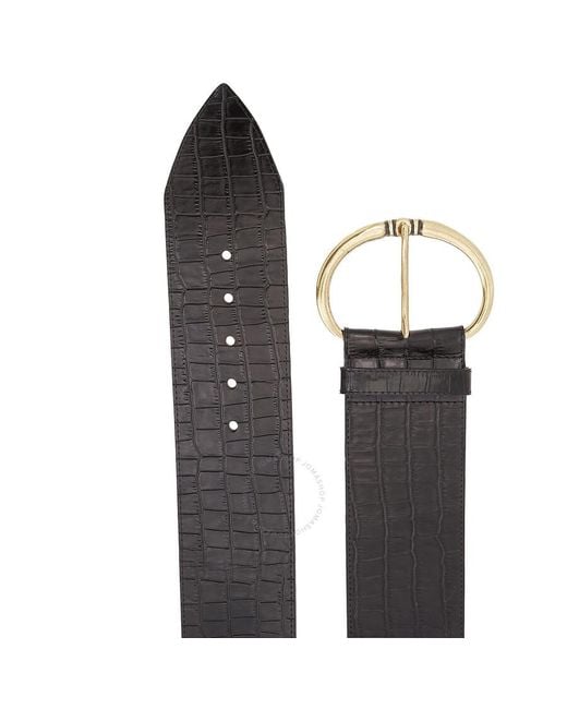 Maison Boinet Gray Calfskin Crocodile Style Corset Belt