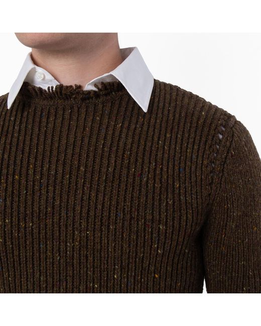 Burberry Brown Fringe Trim Wool Jumper for men