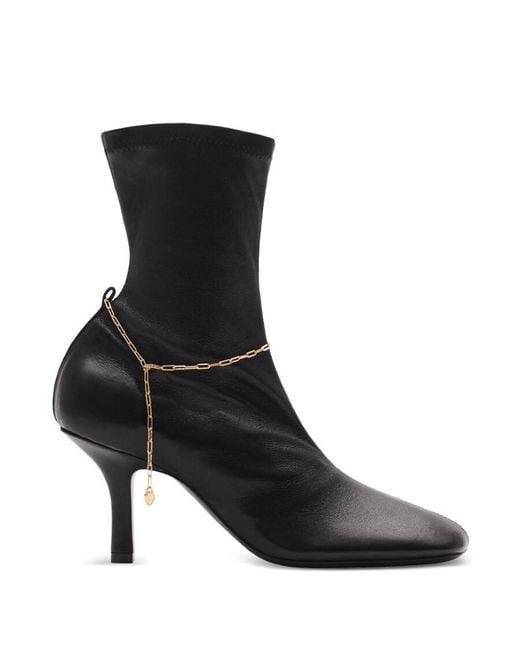 Burberry Black Leather Slinky Legging Low Boots, Brand Size 38 Us