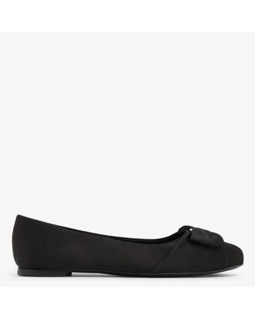 Ferragamo Black Ferragamo Vara Bow Ballet Flats