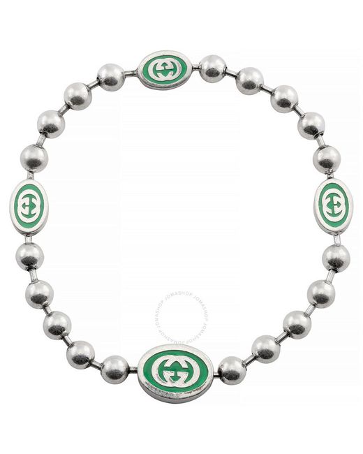 Gucci Blue Ladies Interlocking G Enamel Boule Chain Bracelet