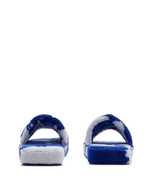 Burberry Blue Snug Soft Cotton Towelling Slippers, Brand Size 40 Us
