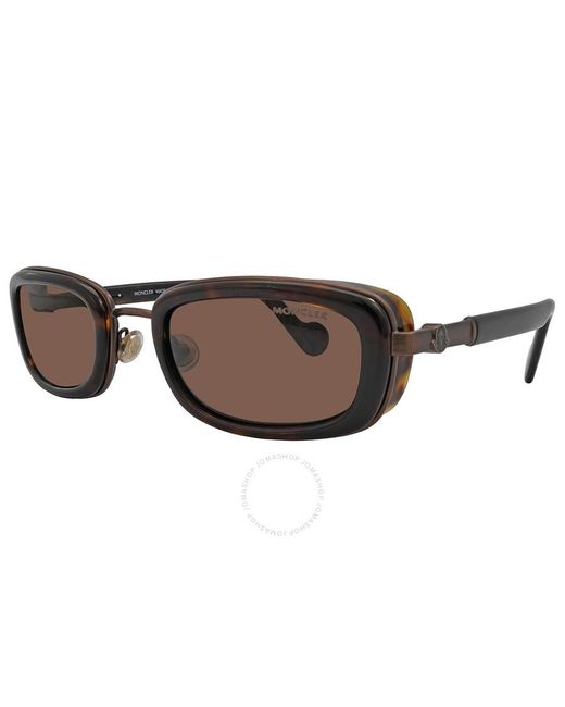 Moncler Brown Rectangular Sunglasses Ml0127 52e 52 for Men | Lyst UK