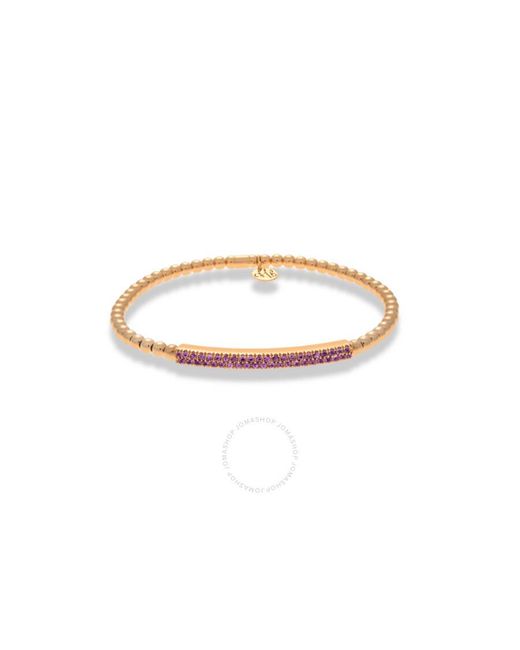 Hulchi Belluni Metallic 21348pi-rs 18k Rg Bracelet Pave Bar Pink Sapphire 0.60 Cttw