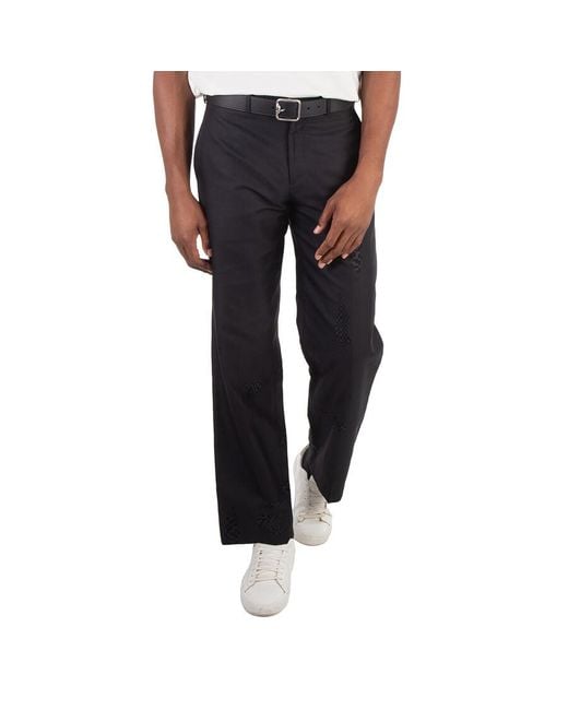 Fendi Blue Tailored Woven Pattern Trousers, Brand Size 48 (Us for men