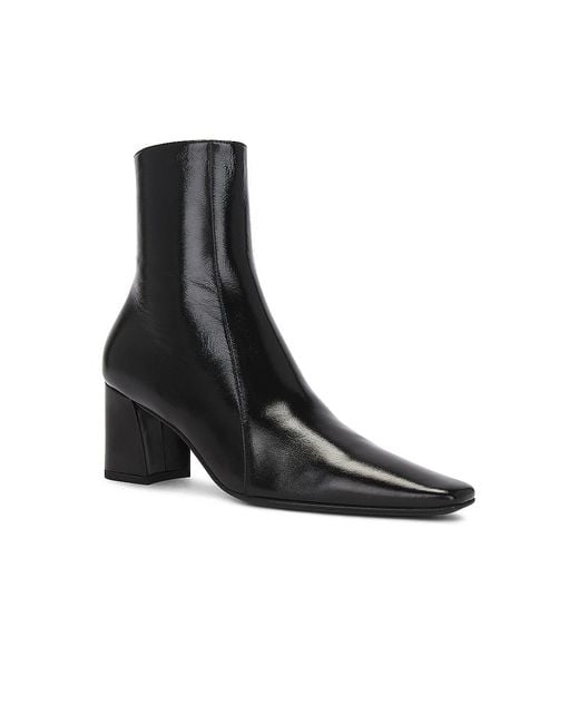 Saint Laurent Black Rainer Zipped Crinkled Leather Bootie, Brand Size 35 Us