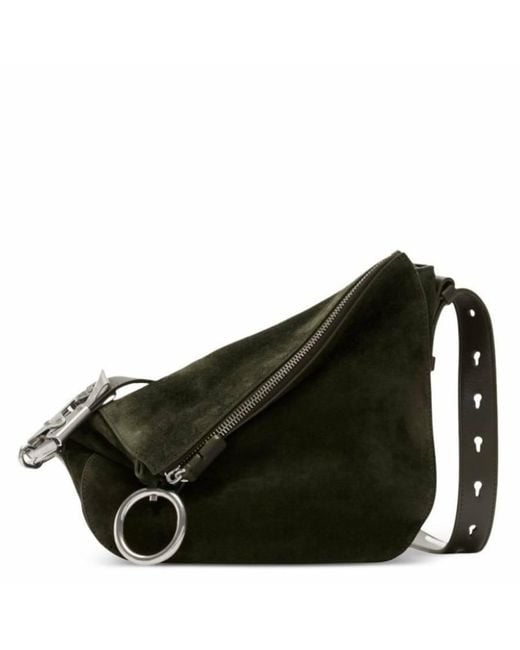 Burberry Black Small Knight Suede Shoulder Bag