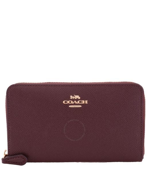 COACH Brown Medium Zip Around Wallet