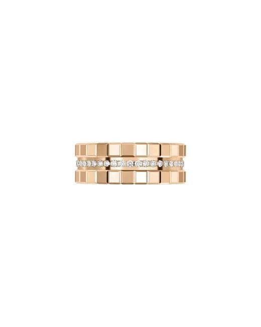 Chopard Metallic 18K Rose Ice Cube Diamond Ring