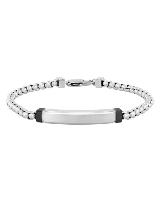 Robert Alton Metallic Stainless Steel Id Bracelet for men