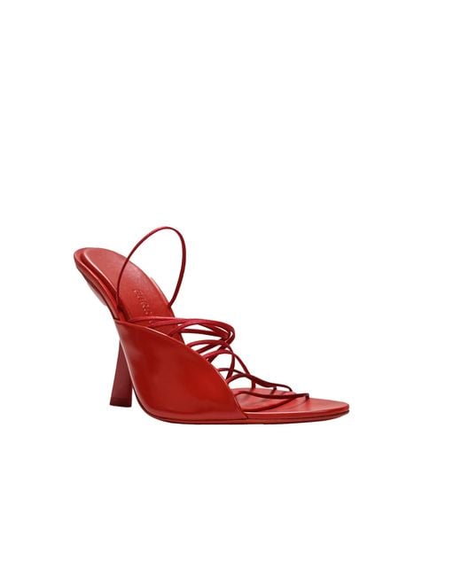Ferragamo Red Ferragamo Ladies Leather Altaire Ultra Fine Strap Sandals