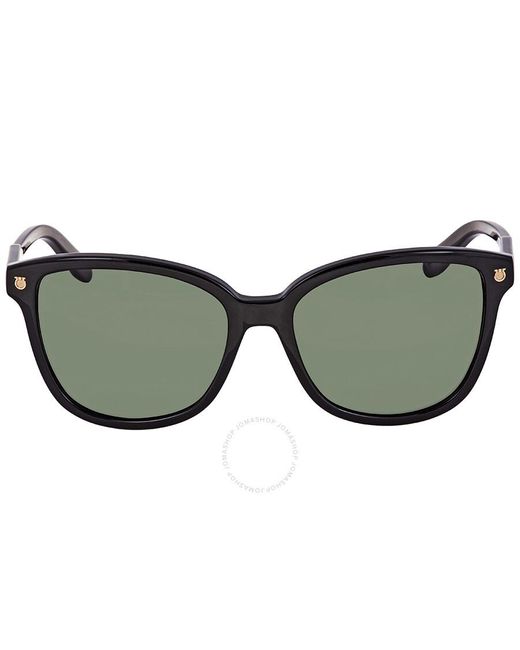 Ferragamo Gray Green Square Sunglasses