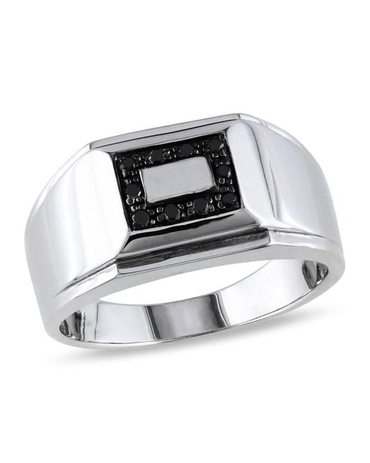 Amour White 1/10 Ct Tw Square Diamond Ring for men
