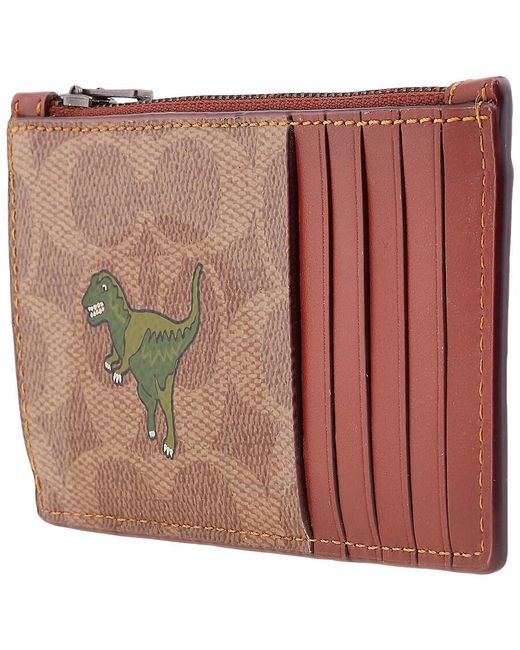 COACH Zip Card Case in Red for Men Lyst UK