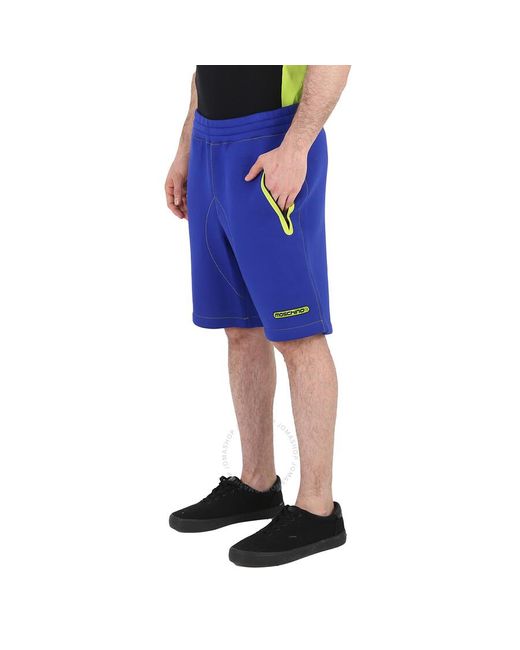 Moschino Blue Logo-print Jersey Track Shorts for men