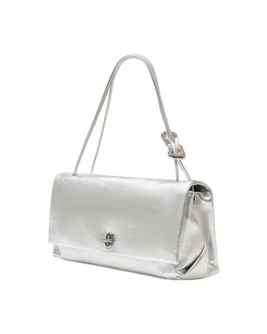 Marc Jacobs Gray Metallic Leather Shoulder Bag