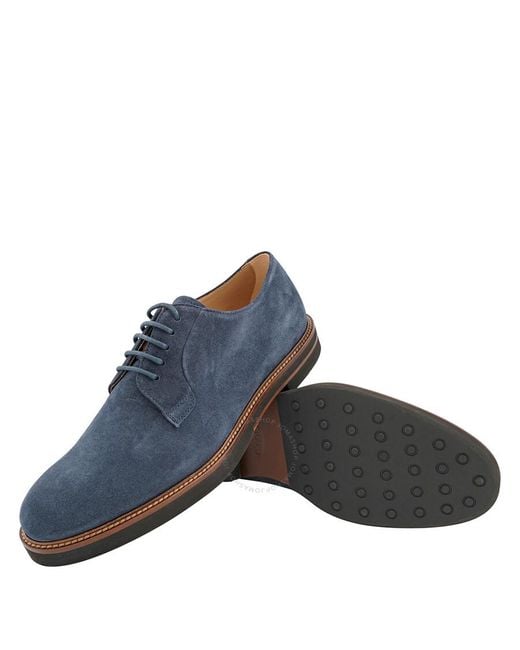 Tod's Blue Galaxy Suede Lace-up Derby Shoes for men