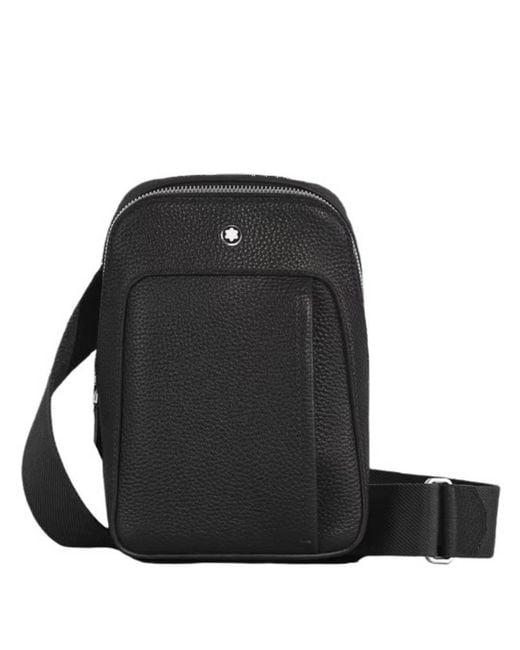 Montblanc Black Companion Supple Leather On Body Bag for men