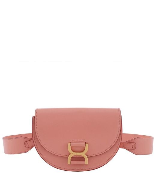 Chloé Pink Mini Marcie Flap Soft Leather Bag Crossbody Bag