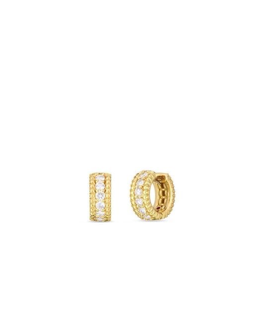 Roberto Coin Metallic Siena Diamond Huggie Hoop Earrings