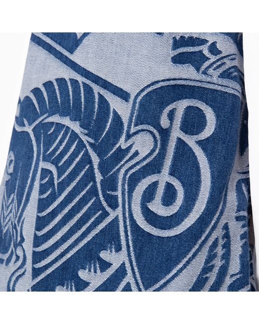 Burberry Blue Equestrian Knight Motif Sleeveless Denim Dress, Brand Size 8 (Us