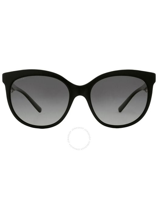 BVLGARI Black Grey Gradient Oval Sunglasses Bv8249 501/t3 56