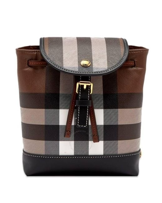 Burberry Brown Dark Birch Giant Check Micro Backpack