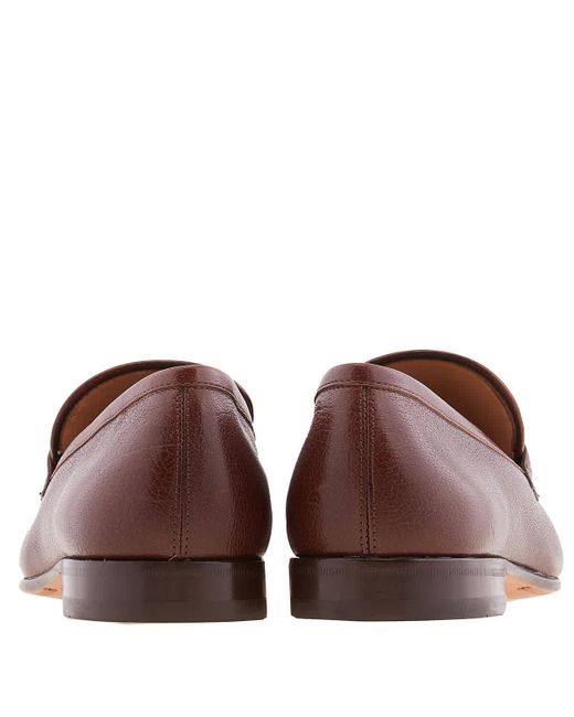 Ferragamo Brown Giove Gancini Ornament Loafers for men