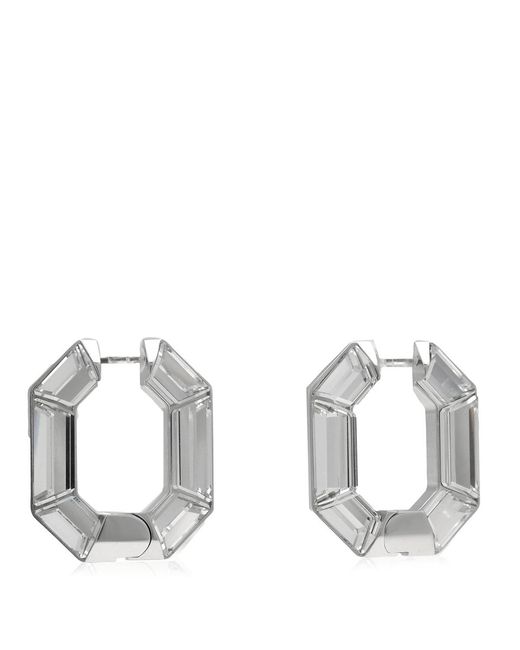 Swarovski Metallic Lucent Octagon Hoop Earrings