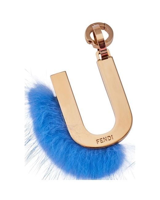 Fendi Blue Ladies Bag Charms Letter U