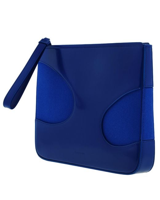 Ferragamo Blue Cut-Out Detailing Clutch Bag for men