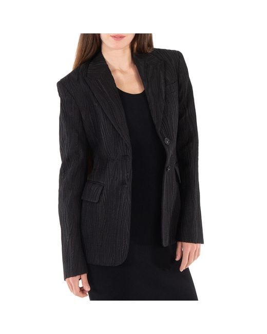 Stella McCartney Black Tree Bark Jacquard Single-Breasted Blazer, Brand Size 36 (Us for men