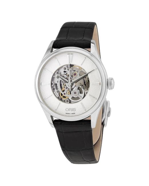 Oris Metallic Artelier Automatic Diamond Silver Skeleton Dial Watch 01 560 7724 4051-07 5 17 64fc