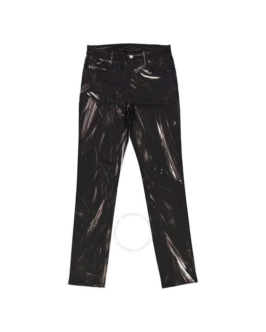 Moschino Blue Painted Effect Print Jeans for men