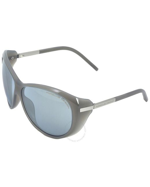 Porsche Design Gray Blue Cat Eye Sunglasses P8602 D 64