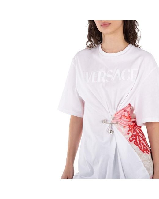 Versace White T-Shirt With 'Barocco Sea' Pattern