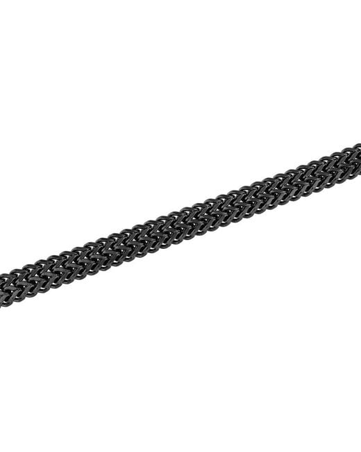 Robert Alton Black Stainless Steel & Double Row Link Bracelet for men