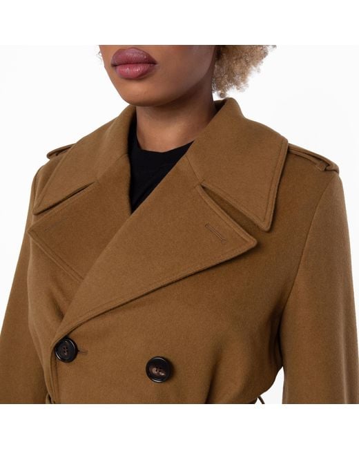 Burberry Natural Belted Cashmere Trench Coat, Brand Size 4 Us