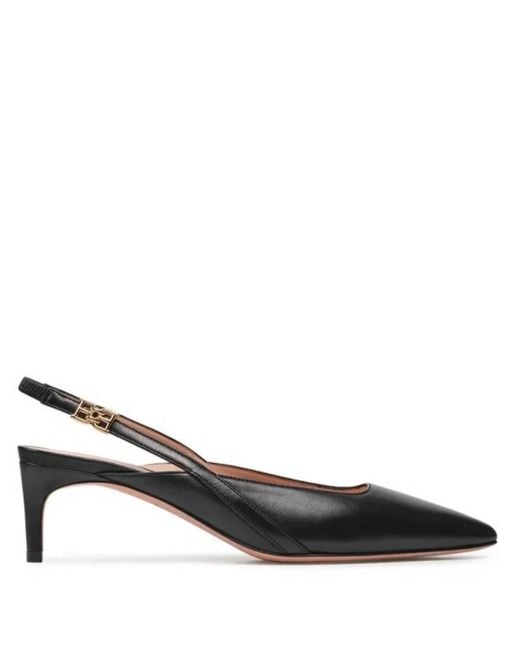 Bally Black Edeline Leather Slingback Pumps, Brand Size 39 Us