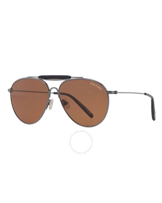 Tom Ford Brown Raphael Vintage Pilot Sunglasses Ft0995 08e 59 for men