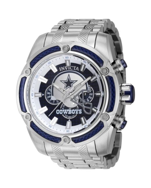 Invicta Metallic Nfl Dallas Cowboys Chronograph Quartz Watch for men