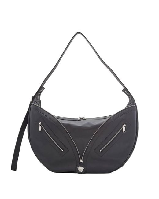 Versace Gray Repeat Medusa Large Hobo Bag for men