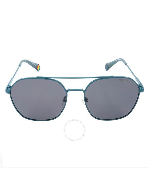 Polaroid Blue Grey Pilot Sunglasses