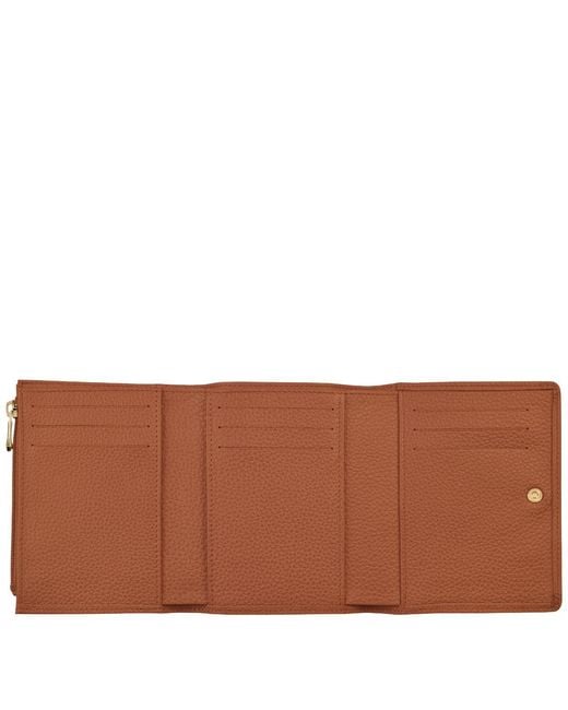 Longchamp Brown Compact Leather Wallet
